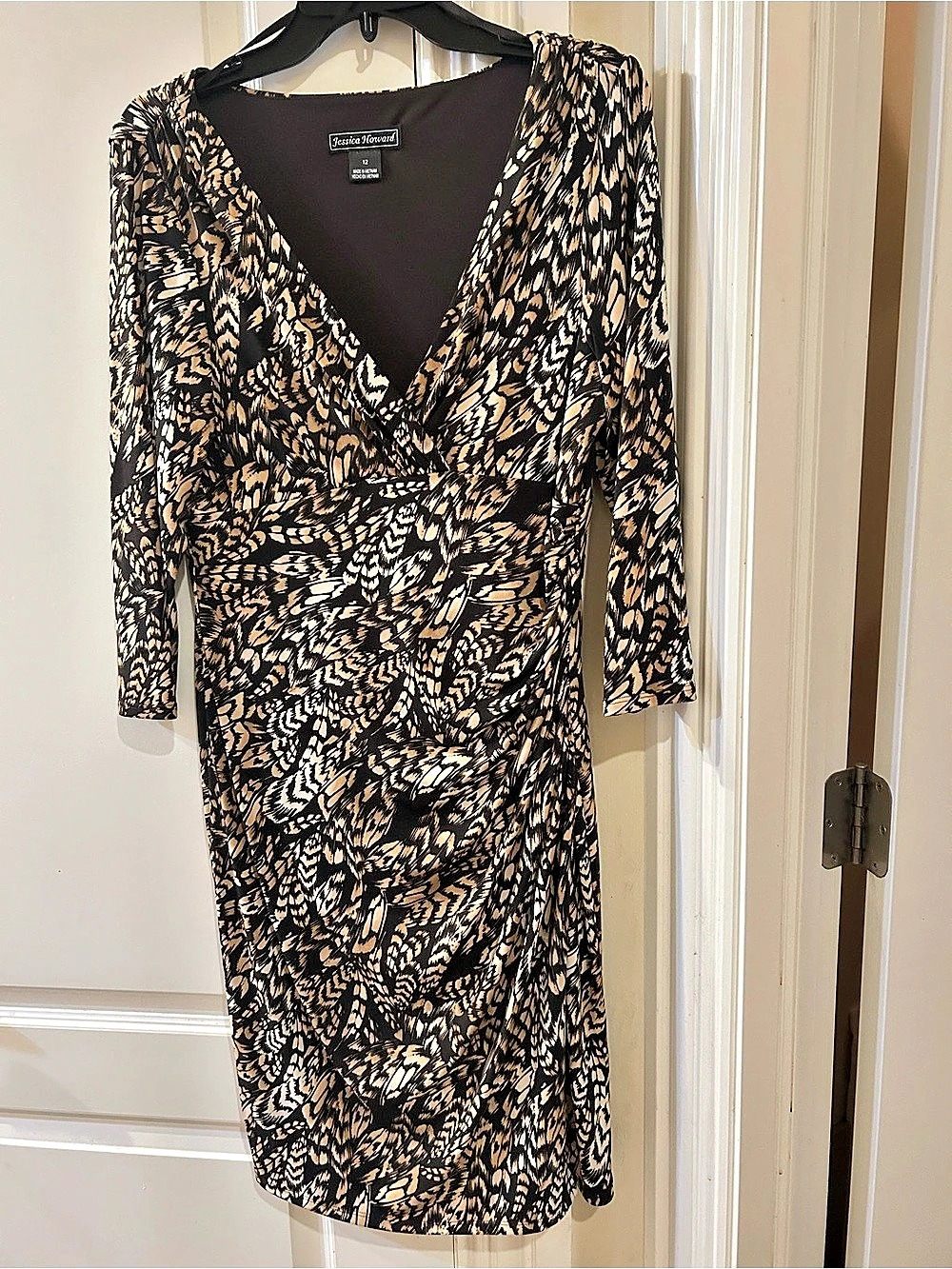 Jessica Howard Print Midi Dress Size 12 Like New